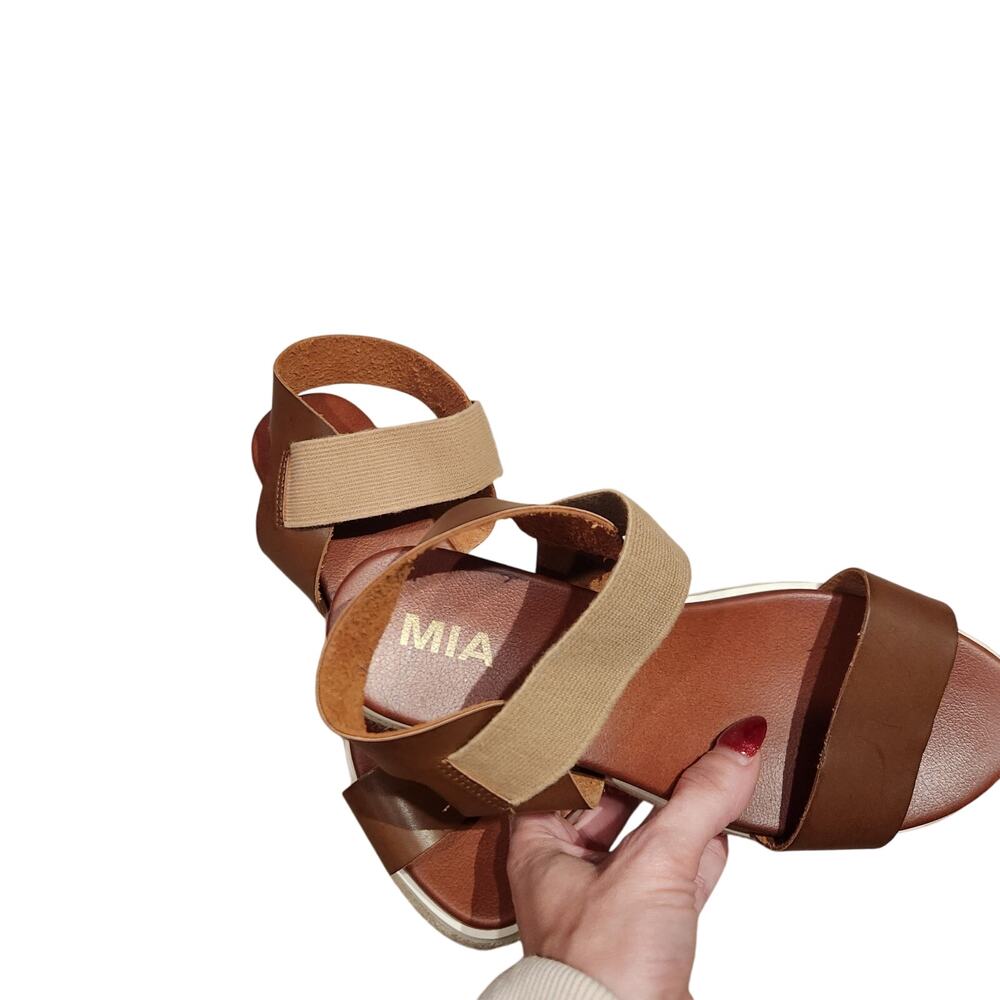 NWOB (Display Pair) Mia Candace Platform Espadrilles Sandal Sz 8 Tan And Brown - Picture 6 of 8